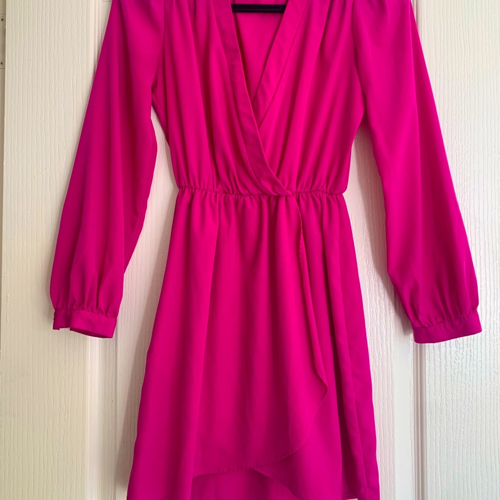 Pink wrap dress